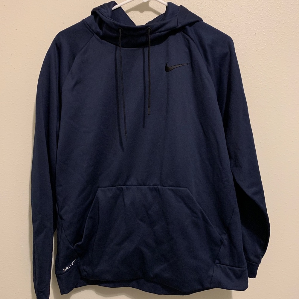 Men’s navy blue dri fit hoodie size L